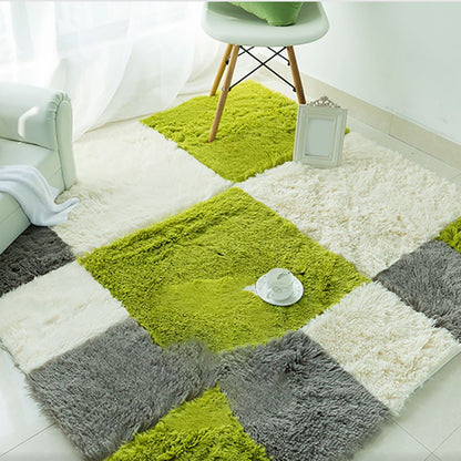 Plush Bedroom Carpet Squares Durable Stain Resistant Floor Tiles