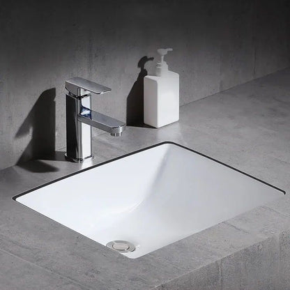 Stylish Undermount Oval Ceramic Sink with Pop-Up Drain