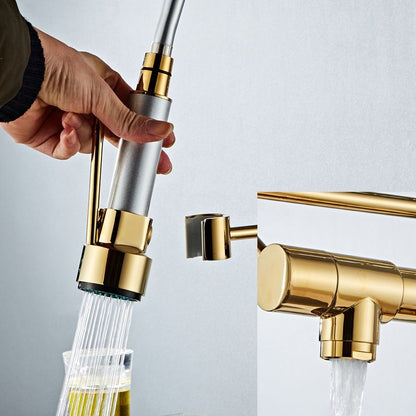 Luxury Brass Bathroom Faucet with Dual Handles