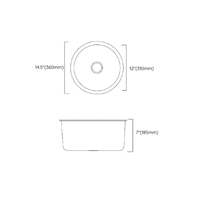 Modern Stainless Steel Kitchen Sink Round Non-Slip Basin