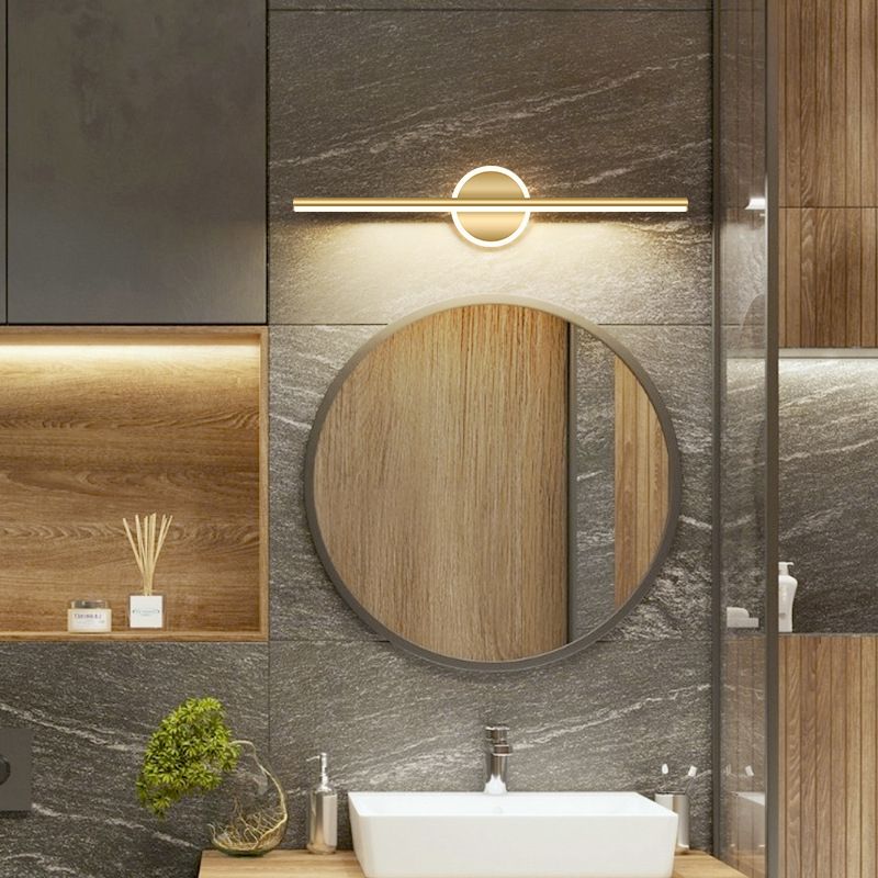 Modern Slim LED Wall Light Black Gold