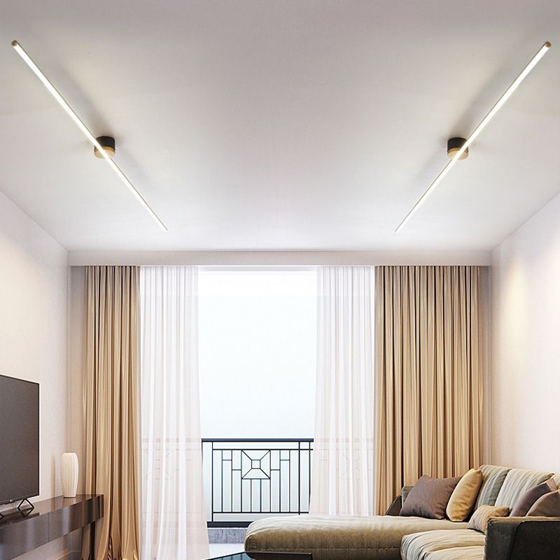Sleek Contemporary LED Semi Flush Ceiling Lamp