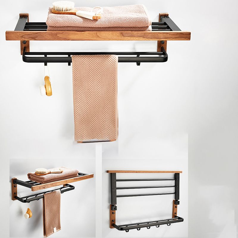 Modern Wooden Bathroom Accessory Set Black