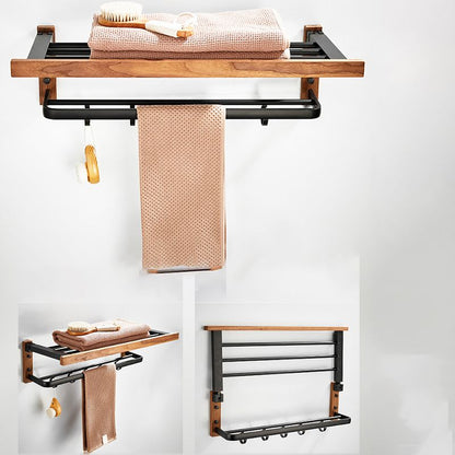 Modern Wooden Bathroom Accessory Set Black