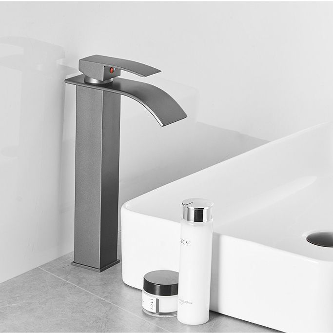 Luxury Bathroom Faucet Waterfall Spout Brass Handle Sink Mixer
