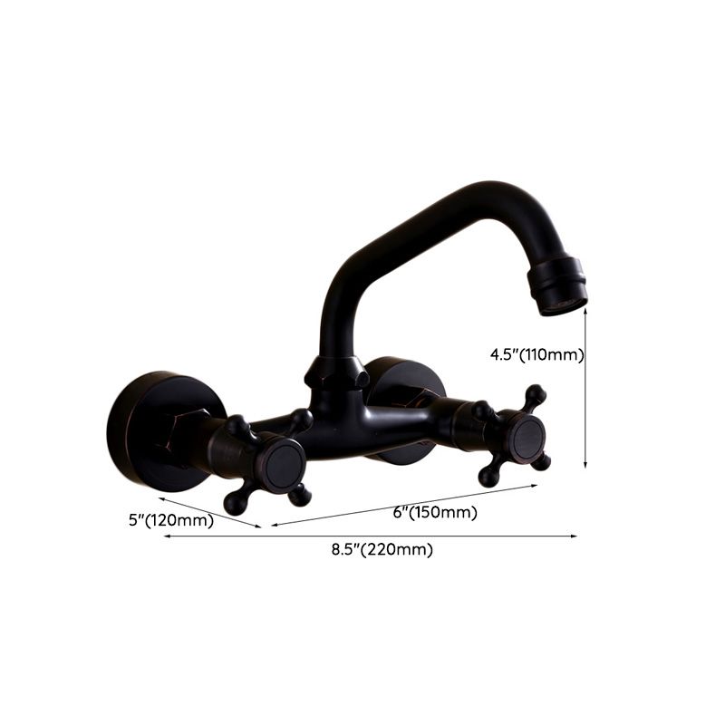 Classic Black Bathroom Sink Faucet Wall Mount Style