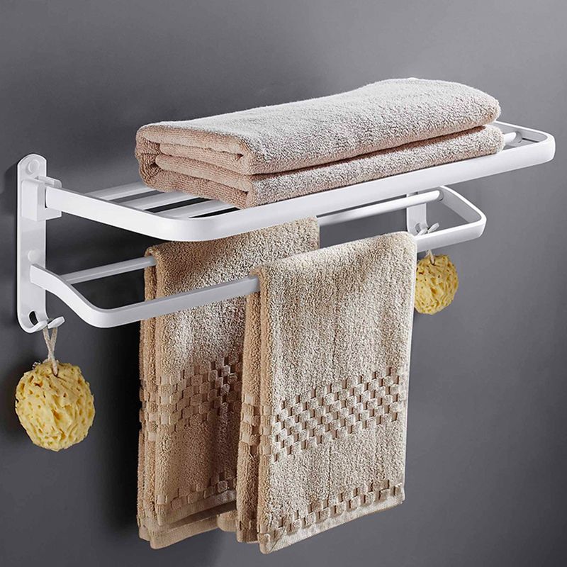 Stylish White Bathroom Towel Rack Hardware Set