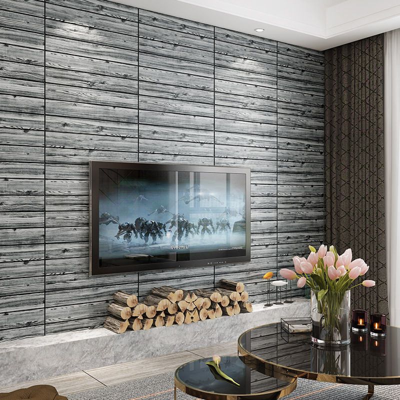 Decorative Metal Wall Panels Wood Grain Ceiling Tiles Set