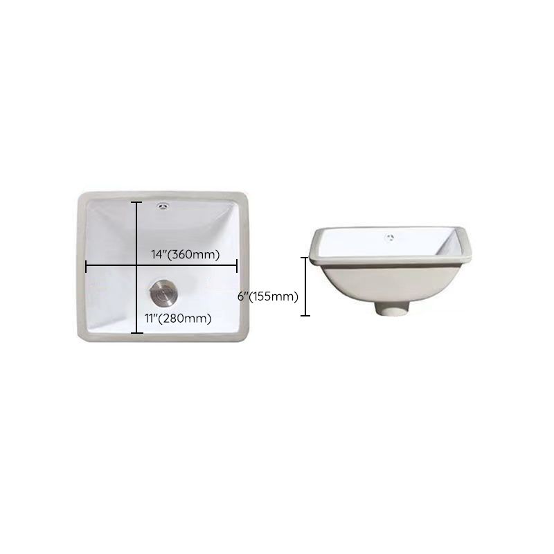 Stylish Undermount Oval Ceramic Sink with Pop-Up Drain