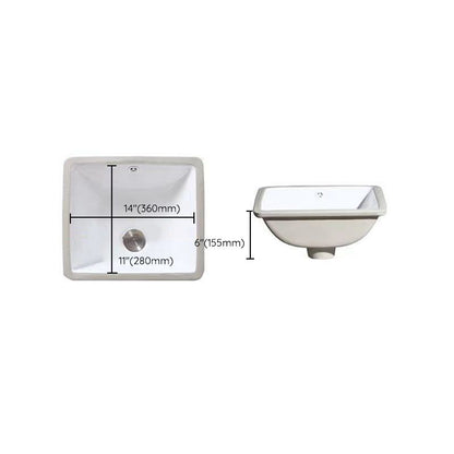 Stylish Undermount Oval Ceramic Sink with Pop-Up Drain