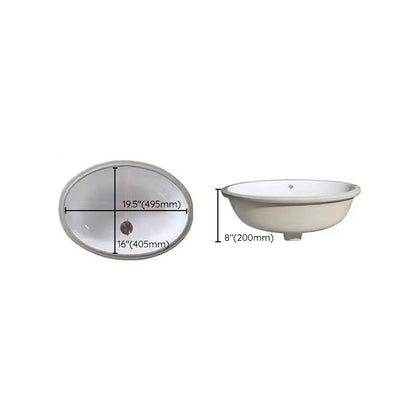 Stylish Undermount Oval Ceramic Sink with Pop-Up Drain
