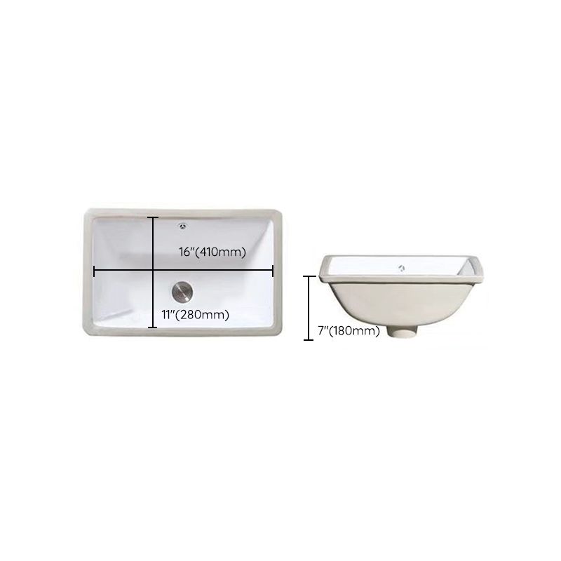 Stylish Undermount Oval Ceramic Sink with Pop-Up Drain