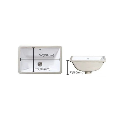 Stylish Undermount Oval Ceramic Sink with Pop-Up Drain