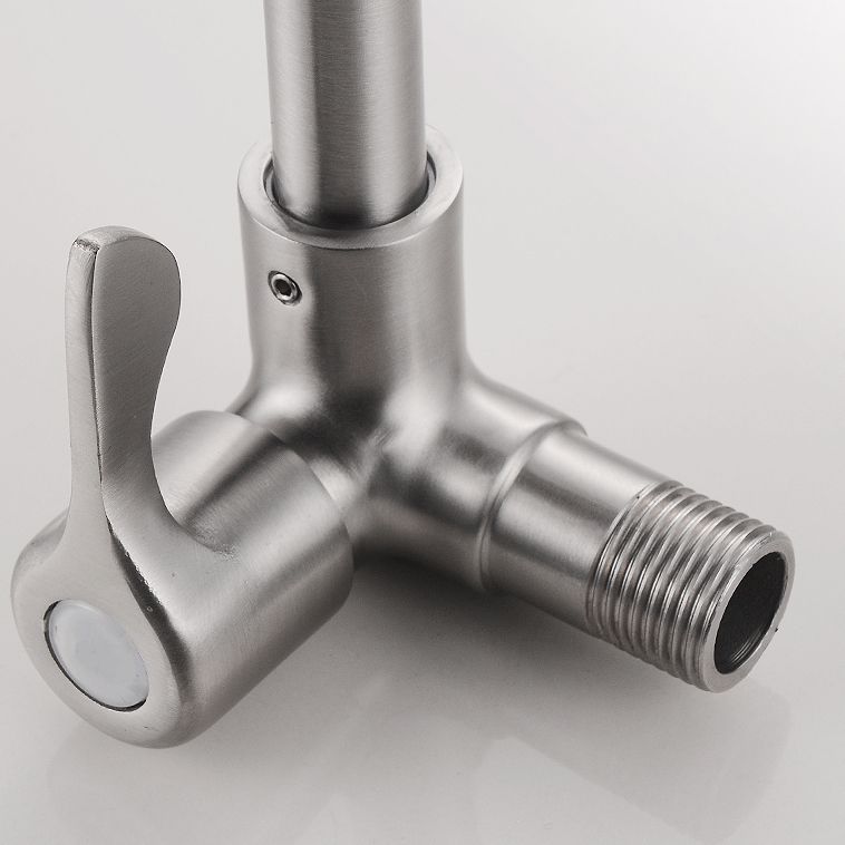 Contemporary Wall Mount Kitchen Faucet Stainless Steel Handle