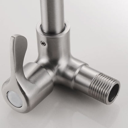 Contemporary Wall Mount Kitchen Faucet Stainless Steel Handle