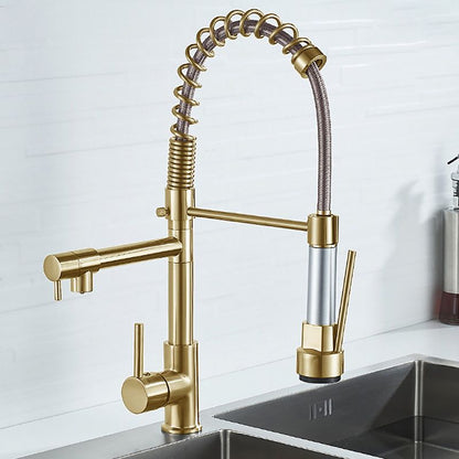 Luxury Brass Bathroom Faucet with Dual Handles