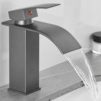 Luxury Bathroom Faucet Waterfall Spout Brass Handle Sink Mixer