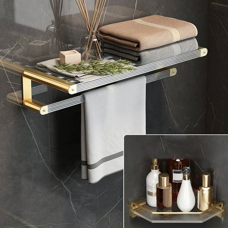 Luxury Gold Bathroom Shelf Towel Holder Accessory Set