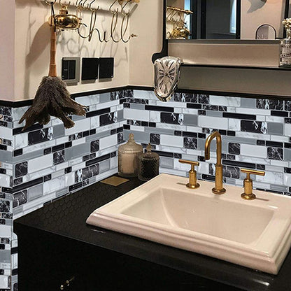 Vibrant Glass Mosaic Wall Sticker Tiles for Kitchen Backsplash