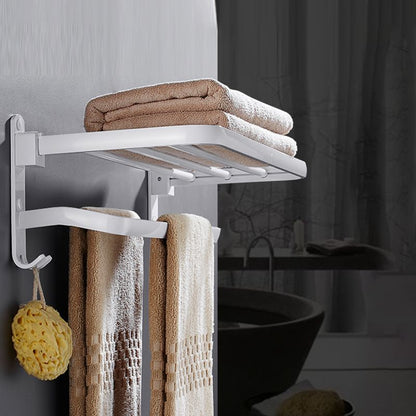Stylish White Bathroom Towel Rack Hardware Set