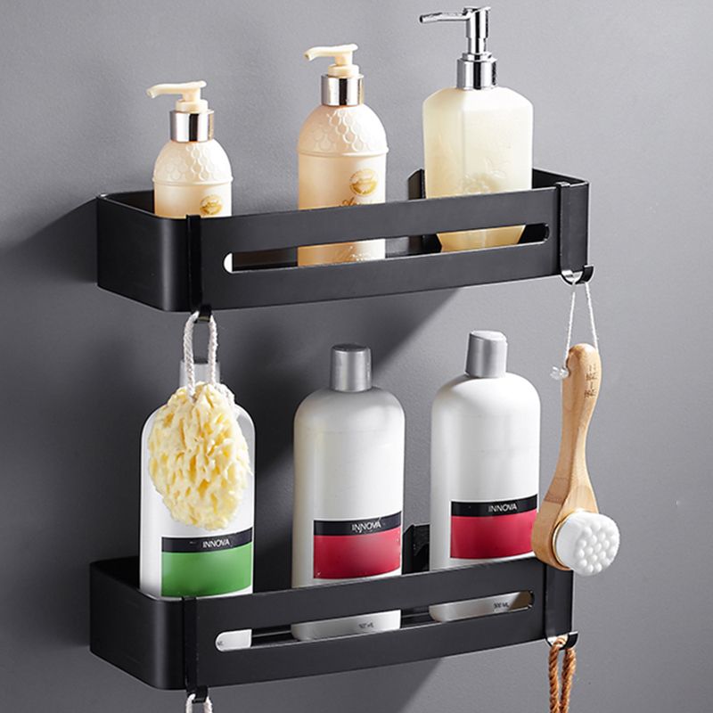 Sleek Black Bathroom Storage Set, 3 Piece Shelf