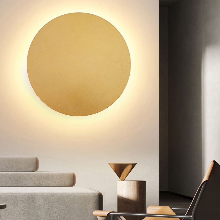 Circular Brushed Steel Bedroom Wall Lamp - Fesara