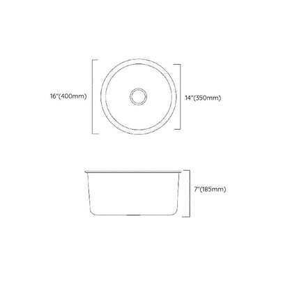 Modern Stainless Steel Kitchen Sink Round Non-Slip Basin