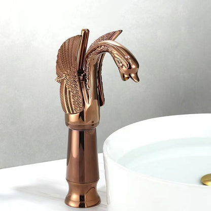 Luxury Brass Bathroom Faucet Single Handle Hot Cold Mixer