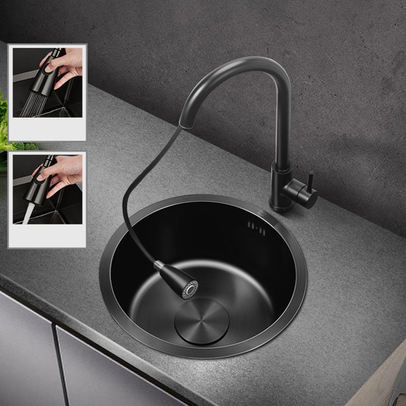 Modern Stainless Steel Kitchen Sink Round Non-Slip Basin