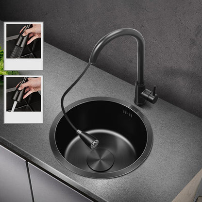 Modern Stainless Steel Kitchen Sink Round Non-Slip Basin
