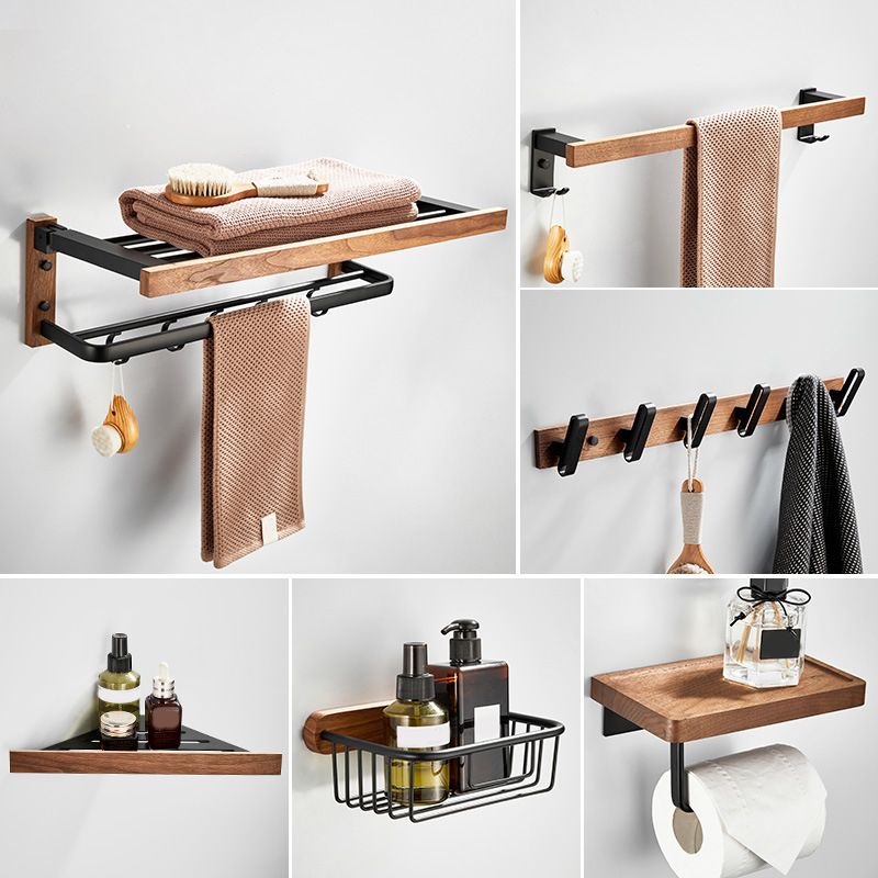 Modern Wooden Bathroom Accessory Set Black
