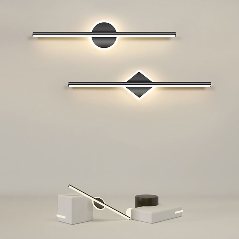 Modern Slim LED Wall Light Black Gold