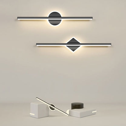 Modern Slim LED Wall Light Black Gold