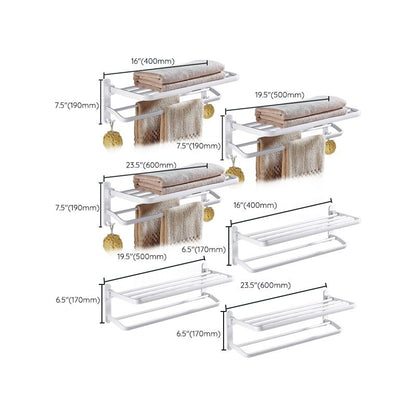 Stylish White Bathroom Towel Rack Hardware Set