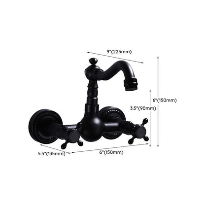 Classic Black Bathroom Sink Faucet Wall Mount Style