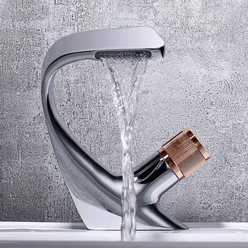 Modern Copper Kitchen Faucet with Brass Handle