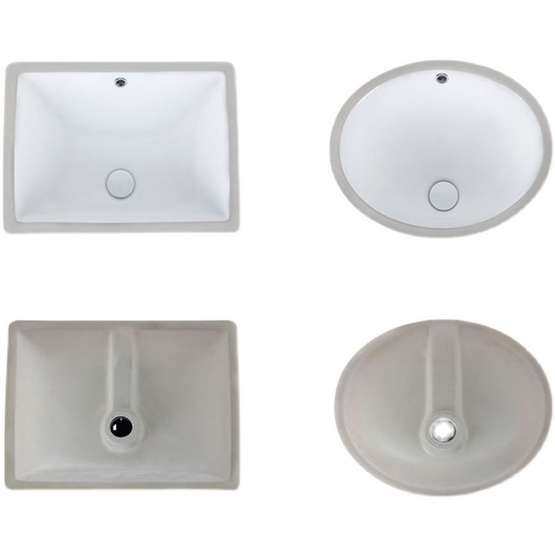 Stylish Undermount Oval Ceramic Sink with Pop-Up Drain