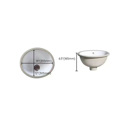 Stylish Undermount Oval Ceramic Sink with Pop-Up Drain