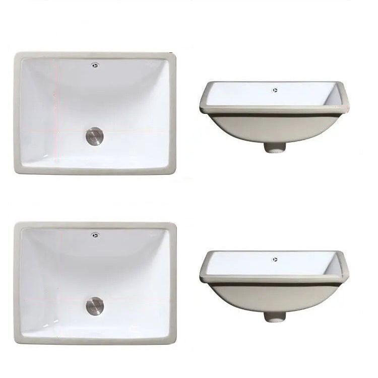 Stylish Undermount Oval Ceramic Sink with Pop-Up Drain