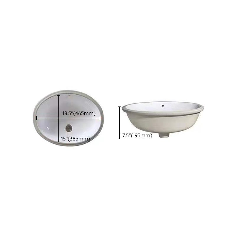 Stylish Undermount Oval Ceramic Sink with Pop-Up Drain