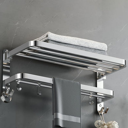 Luxury Chrome Bathroom Fixture Set with Shelf and Towel Rack
