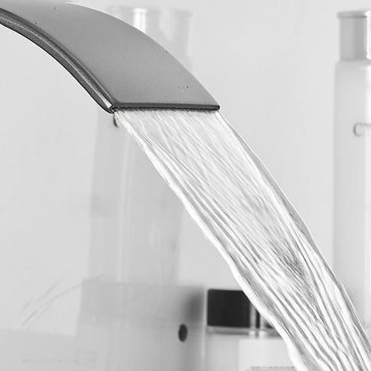 Luxury Bathroom Faucet Waterfall Spout Brass Handle Sink Mixer