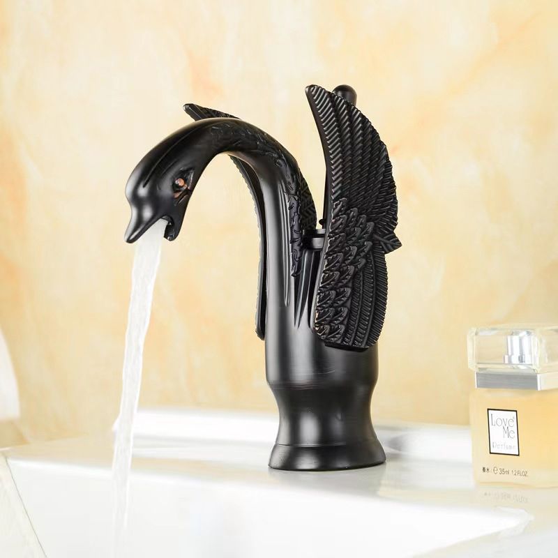 Luxury Brass Bathroom Faucet Single Handle Hot Cold Mixer