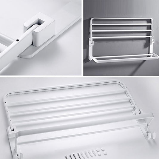 Stylish White Bathroom Towel Rack Hardware Set - Fesara