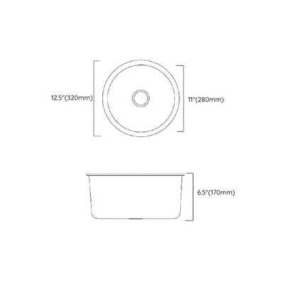 Modern Stainless Steel Kitchen Sink Round Non-Slip Basin
