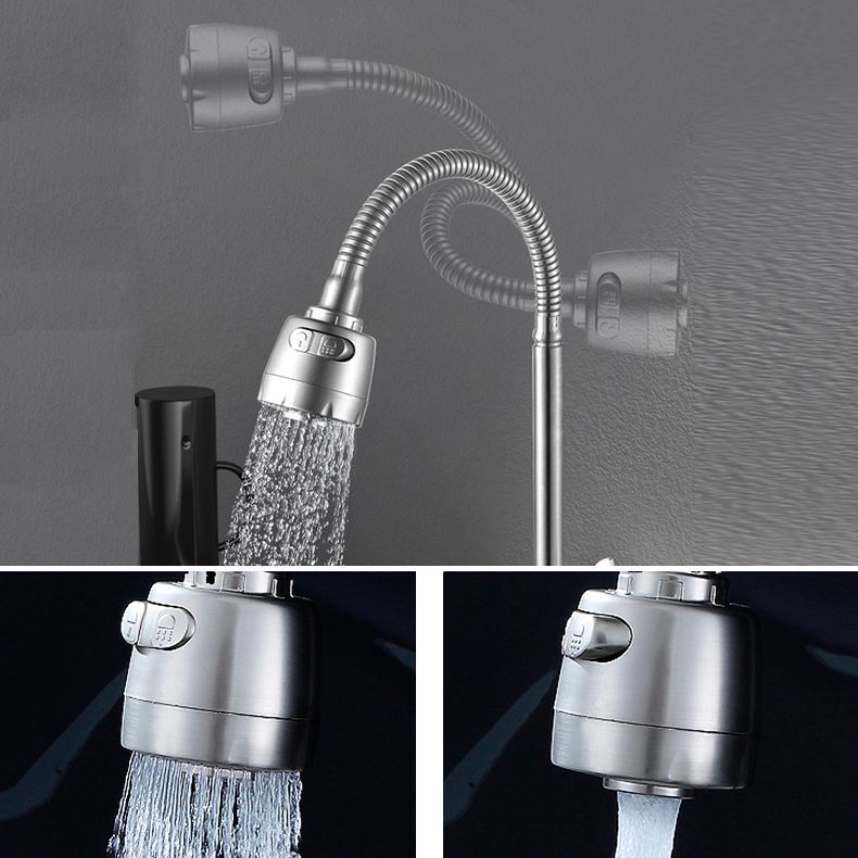 Contemporary Wall Mount Kitchen Faucet Stainless Steel Handle