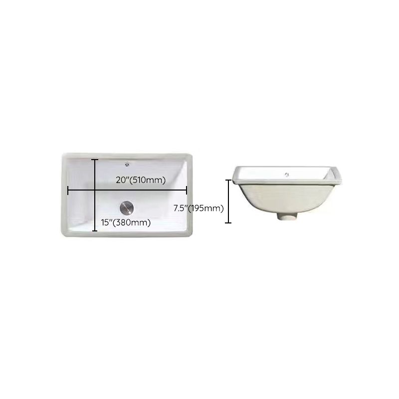 Stylish Undermount Oval Ceramic Sink with Pop-Up Drain