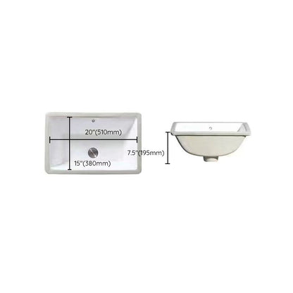Stylish Undermount Oval Ceramic Sink with Pop-Up Drain