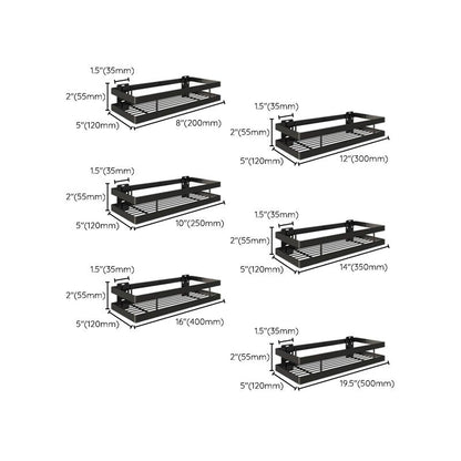 Modern 2-Tier Black Metal Bathroom Shelf Set