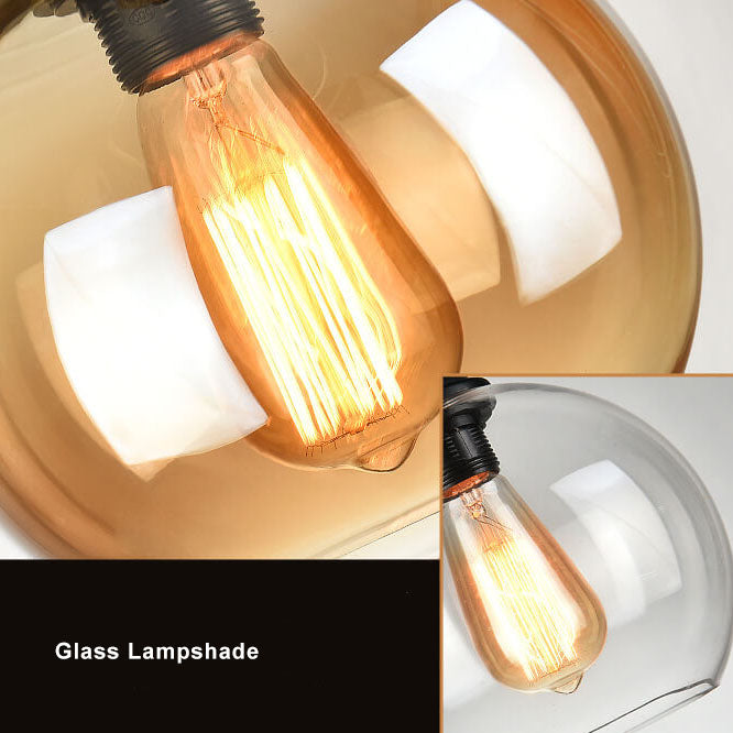 Vintage Natural Glass Pendant Light Fixture